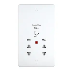 UK Type 230V 115V Wall Mounted Shaver Socket