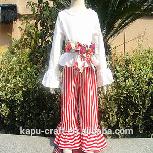 La moda de manga larga de algodón& raso bebé conjunto con el arco, recién nacido ropa de bebé set de regalo - Product Image 1