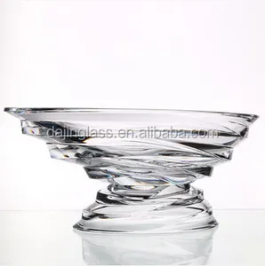 Hotel Decoration Luxury Tableware Bohemia Crystal Fruit Plate Tray Large Lead Crystal Glass Bowl