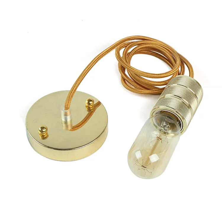 Seil anhänger licht lampe halter gold e27 fassung verchromt