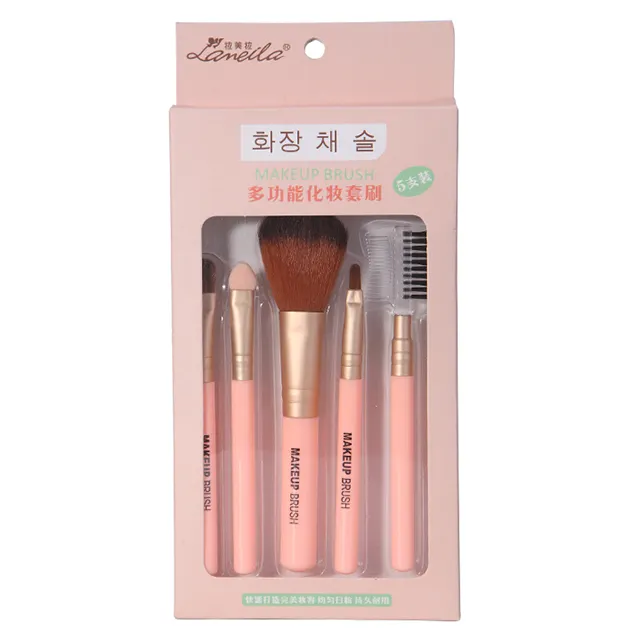 Hot販売化粧品ツールカスタムNylonブラシ5Pcs MakeアップBrush Set