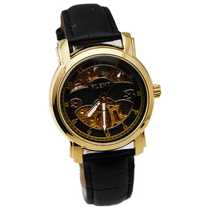 FLENT 7006 Orologio da Polso Scheletrato alla Moda per Uomo, <span class=keywords><strong>Orologi</strong></span> Meccanici Automatici di Lusso, Orologio Maschile in Pelle <span class=keywords><strong>a</strong></span> <span class=keywords><strong>Carica</strong></span> Automatica - Product Image 1