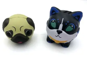 Factory supplier anti squeeze soft toy cheap PU foam Cat/Dog stress ball high quality cheap pu animal style squeeze toys