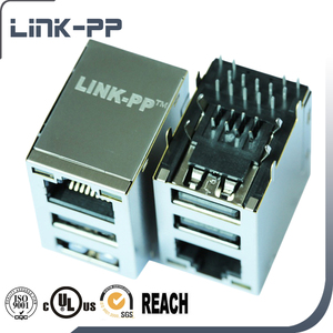 10/100 Base-T Blindé Pile 3 Ponts 2 USB RJ 45 Connecteur Combo 45F-10102DYD2NL 45F-10201DYD2NL 45F-10201DYDXNL - Product Image 6