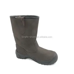 암소 nubuck 가죽 높은 컷 겨울 작업 안전 따뜻한 방지 비와 스틸 발가락 안전 신발