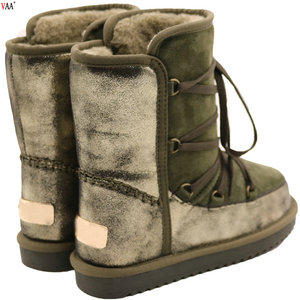 AN-CF-122 Trasporto Campioni Reale di Lana di Alta Qualità di Vendita Calda Delle Donne di Inverno <span class=keywords><strong>Stivali</strong></span> Da Neve Scarpe di Cuoio Del Faux - Product Image 2