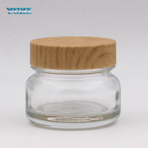 Vente en gros de pots cosmétiques en verre bleu vides avec couvercle en plastique ABS, forme unique, impression de logo, soin de la peau, crème pour le visage, lotion <span class=keywords><strong>YUXI</strong></span> - Product Image 3