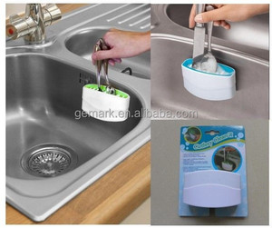 Sink side easy to use cutlery cleaner with suction cup