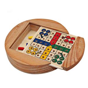 <strong>Mini</strong> Travel Indoor Wooden Game Ludo Board Game for Promotion Gift Chinese Flying <strong>Chess</strong> <strong>Set</strong> - Product Image 1