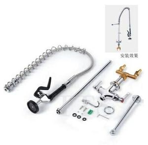 Robinet de <span class=keywords><strong>cuisine</strong></span> commercial à montage sur pont haute pression Homedec <span class=keywords><strong>avec</strong></span> fonction de pré-rinçage et <span class=keywords><strong>douchette</strong></span> - Product Image 4