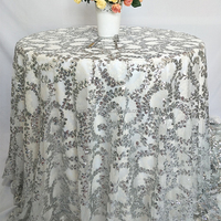 Nieuwe Collectie Wedding Ronde Zilveren Sequin Overlay Tafelkleed