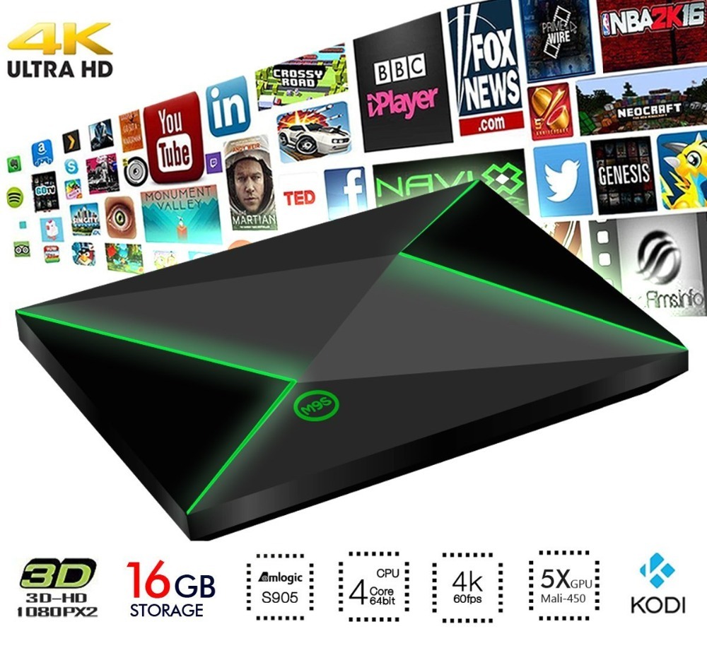 Caja de sintonizador de tv inteligente Android 6.0 4 K tv box Kodi S905X tt 16.1 oem android tv box