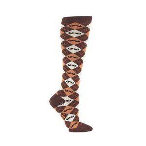 2015 Venta caliente de Calidad Algodón Argyle bigote personalizado mujer rodilla alta calcetín - Product Image 1