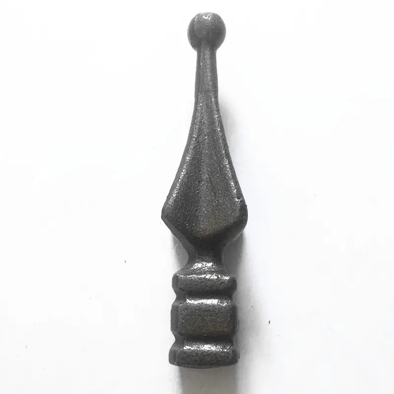 Home decor casting finials in ferro battuto spears in acciaio forgiato punta di diamante recinzione ringhiera top