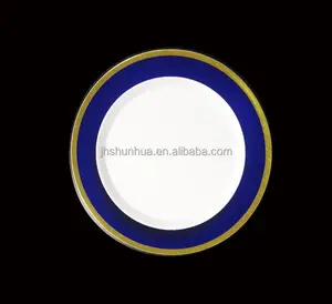 new style two color rim plastic charger plate for wedding/ disposable PS dinner plate/tableware