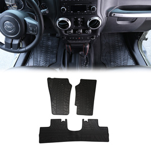 Noir Tous Les Temps Tapis De <span class=keywords><strong>Sol</strong></span> Avant et Arrière Étage <span class=keywords><strong>Liner</strong></span> pour 4 Porte 07-12 Jeep Wrangler Maiker - Product Image 6