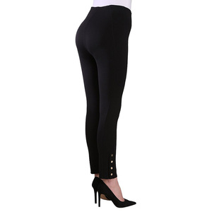 2018 casuale sexy di modo lungo Nygard SNELLISCE Luxe Ponte Della <span class=keywords><strong>Caviglia</strong></span> <span class=keywords><strong>Pantaloni</strong></span> <span class=keywords><strong>con</strong></span> Bottoni a Pressione di lunghezza Della <span class=keywords><strong>Caviglia</strong></span> <span class=keywords><strong>Elastico</strong></span> giro vita tirare costruzione - Product Image 2