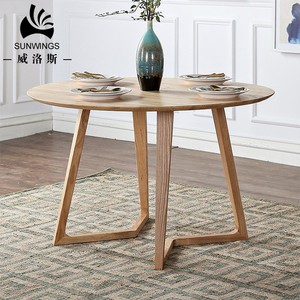 Mesa redonda moderna, sencilla, coreana, juego de mesa de comedor, muebles para el hogar de madera de Fresno norteamericano, fabricación de comedor y OEM, 5 uds. - Product Image 4
