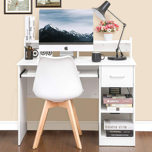 <span class=keywords><strong>Scrivania</strong></span> Moderna <span class=keywords><strong>Vintage</strong></span> in Melamina Bianca con Ampio Spazio di Archiviazione per Camera da Letto dei Bambini - Product Image 3