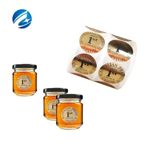 Factory Price Honey Private Label Jar Stickers Printing Roll Bottle Labels For Honey Jars