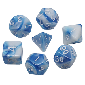 Juego de dados poliédricos de <span class=keywords><strong>color</strong></span> personalizado para juegos de rol DND-dados de resina de alta calidad de 7 piezas con diseño de mármol - Product Image 2