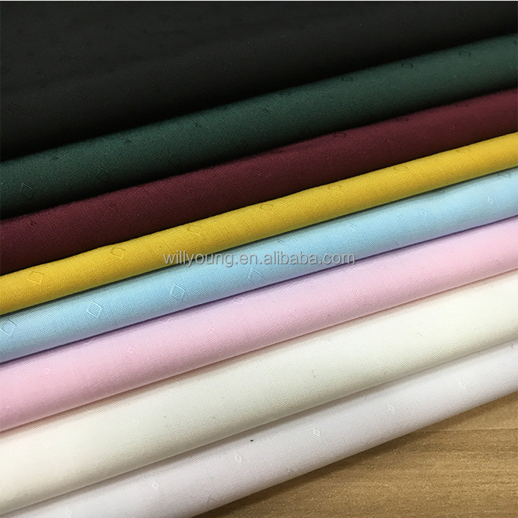 shirt fabric bamboo polyester fabric 50% bamboo fiber jacquard color solid for men woman shirt fabric