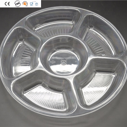 Пластиковая кристально прозрачная пластина 12 дюймов с 6 секциями