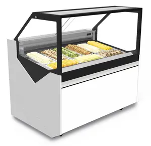 Portable Italian ice cream gelato display freezer