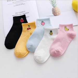 YUELI Custom <strong>Art</strong> Fresh Fruit Boat <strong>Socks</strong> Women Ankle Cotton <strong>Socks</strong> - Product Image 1