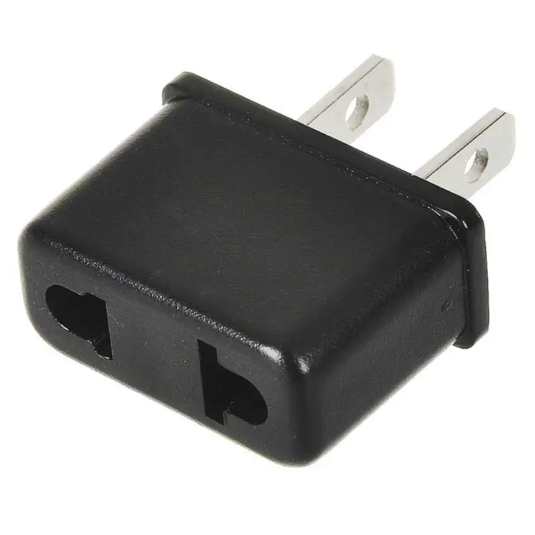 Euro European to USA American Outlet Plug Adapter AC Power Travel Converter