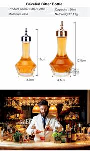 Classic Bitter Bottle Beveled Bitter Bottle 50ml Bitter Bottle Glass Liquor <strong>Pourer</strong> - Product Image 5