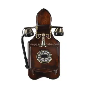 Telefone de madeira antigo decorativo, casa, parede vintage