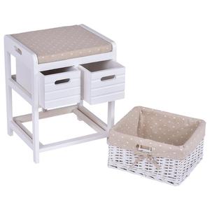 Comodino in legno comodino in vimini portaoggetti con cestino in Rattan - Product Image 2