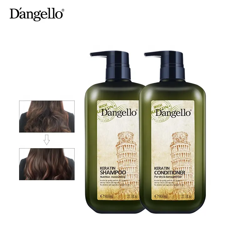 Оптовая продажа, блестящий кератин без сульфата Dangello для повреждения волос, Восстановленный и уход за кожей головы, шампунь для салонного лечения