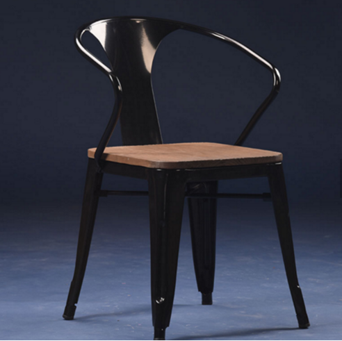 Iron Restaurant Dining Chair Copper Metal Cafe Chairs