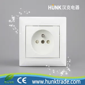 European type electric plug socket,standard ground 2P+T French type 16A socket outlet for Mobile phone charger