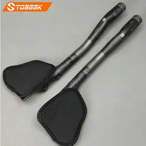 Toseek 12 K tt bar ends TT gidon karbon fiber bisiklet yol/dağ bisikleti, yardımcısı split uzun kırma TT bar emds