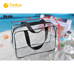 Groothandel Custom Logo Gedrukt <span class=keywords><strong>Carry</strong></span> Op Vinyl Tsa Goedgekeurd <span class=keywords><strong>Clear</strong></span> Toilettas Transparante Travel Make Pvc Cosmetische Zak - Product Image 2