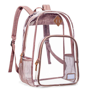 Sac à dos scolaire transparent à sangle renforcée, vente chaude, sac à dos scolaire transparent personnalisé pour femmes, design en plastique transparent - Product Image 1