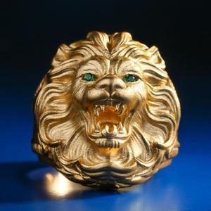 Anillo de León de Plata de Ley 925 y Oro de 22K, Talla 10, Marca KRKC&CO, Joyería Hip Hop, Venta al por Mayor, en Existencia - Product Image 2