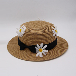 Voyage Femmes Mode Coréenne Grand Large Plage <span class=keywords><strong>Carr</strong></span>é Soleil Chapeau De Paille - Product Image 3