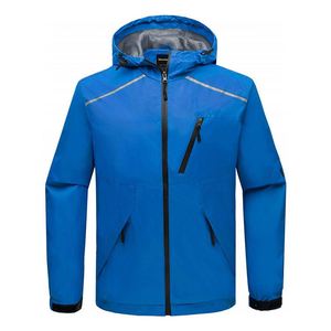 Los hombres de senderismo con capucha a prueba de viento chaqueta rompevientos para escalar - Product Image 1