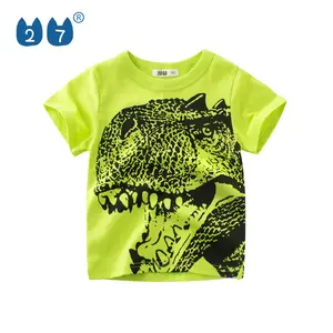 Zhongshan factory export dinosaur printed round neck kid t shirt for boys aged 1 8 years