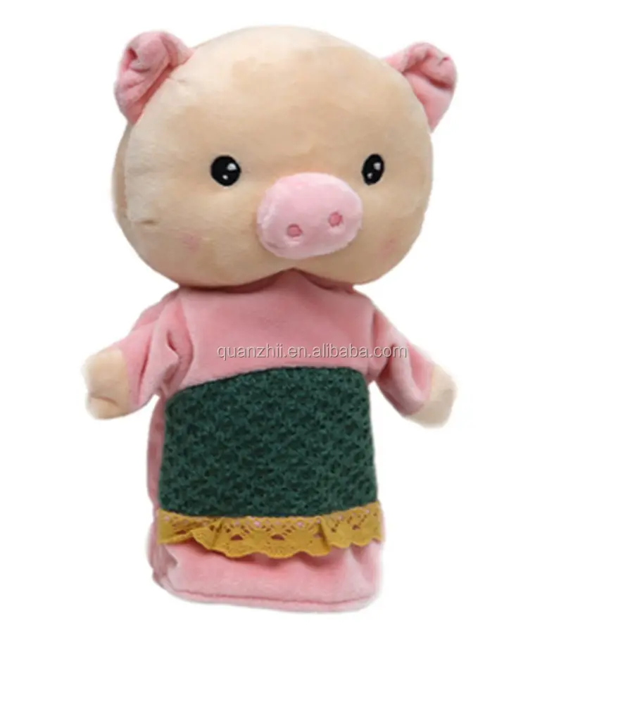 Jouets en peluche animaux sauvages, marionnette à main de cochon