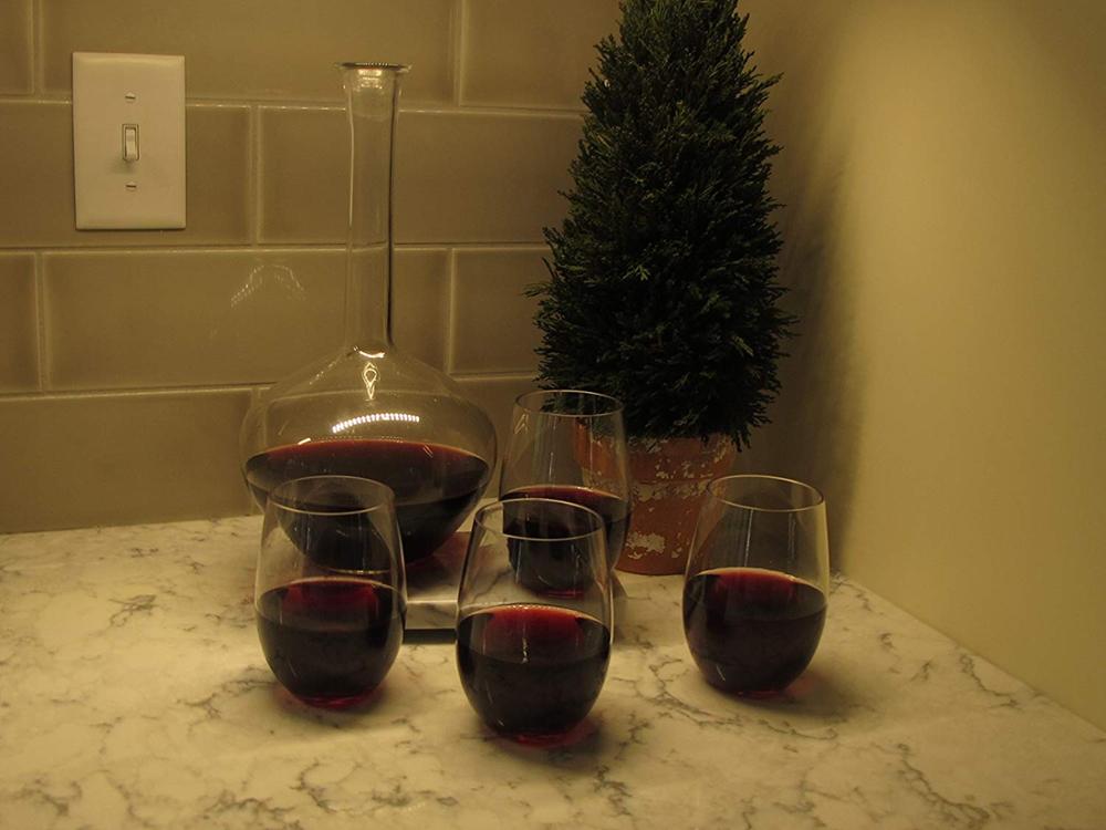 Wedding Gifts Perfect Wine Glasses  Lead Free Crystal Stemless Wine Glass Set of 4