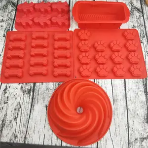 Forma de osso de silicone para cachorro, conjunto de moldes de chiffon para bolo e cupcake, pata de osso personalizada, atacado