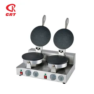 GRT-C2 Doppelkopf kommerzielle Waffel kegel maschine Eier brötchen hersteller