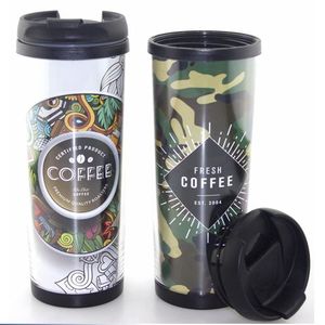 Venta Directa de Fábrica Vaso de Plástico de Doble Capa para Regalos Promocionales con Papel Publicitario Incrustado Personalizable - Product Image 3
