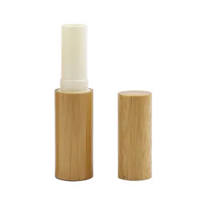 bamboo tube packaging 3g thin and long bamboo lip gloss tube lip balm tube