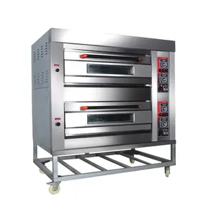 Italiaanse bakkerij oven machines gas roterende dubbele rack oven brood making machine